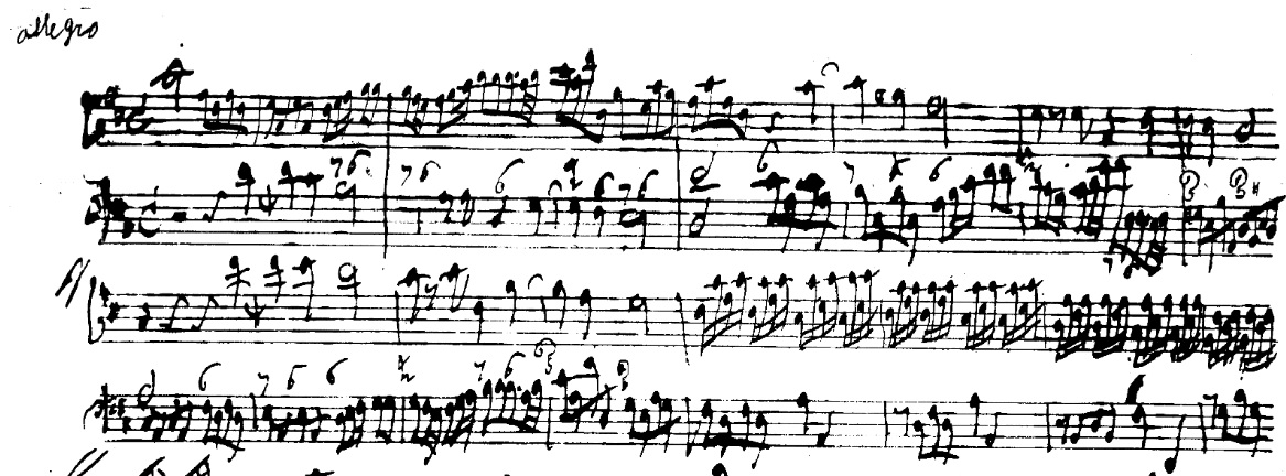 Original einer Händel-Sonate D-Dur HWV 271